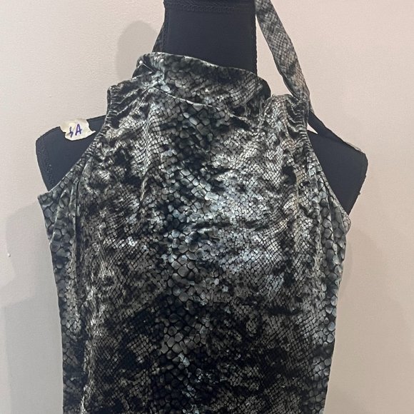 Cici | Other | Snakeanimal Print Sleeveless Velvet Unitard With Split ...